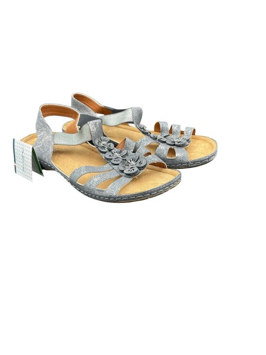Flexus by Spring Step Shoes - Flexus by Spring Step Sandals Women's 41 US 11 Blue Metallic Floral Comfort NWT
